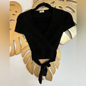 Little Moon Prunella Wrap Top (Black)